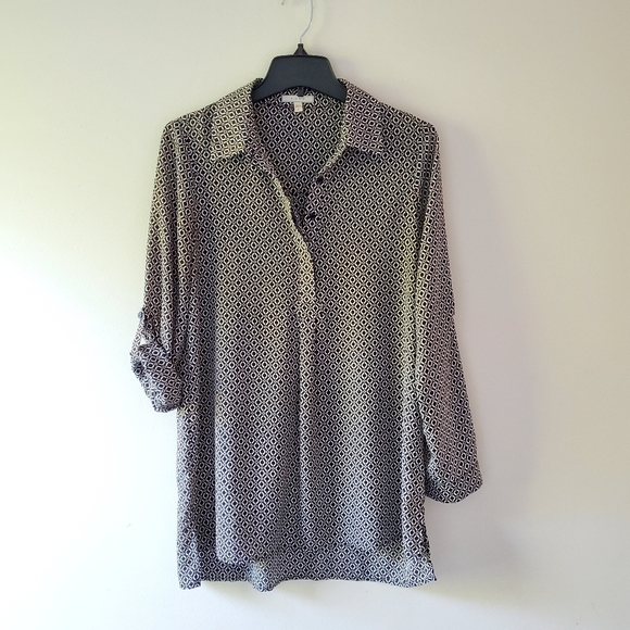 Pleione button down blouse/tunic top. Size Small. - Picture 1 of 8